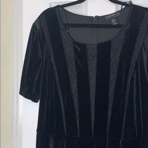 Velvet Sheer Top Black Dress
